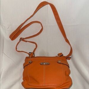 Rosetti Orange Crossbody Bag with Adjustable Strap and Soft Pebbled Leather